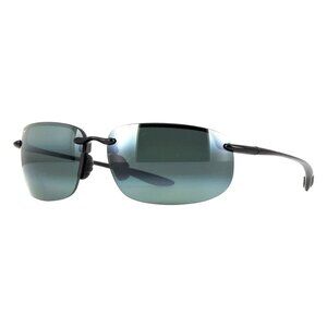 New MAUI JIM Ho'okipa Xlarge Black Polarised Wraparound 456 02 Sunglasses Women